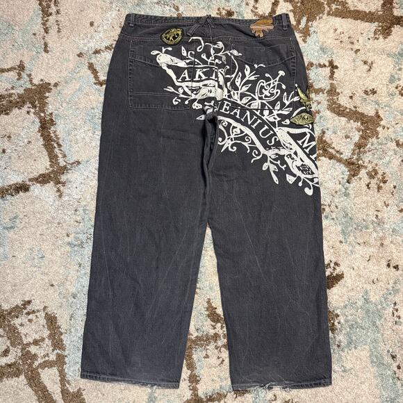 Vintage Akademiks Baggy Cyber Y2K Jeans Size 42x31 Wide Leg - Picture 1 of 7